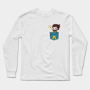 AQUA JASON MOMOA CARTOON SUPER HERO WATER POUCHIE Long Sleeve T-Shirt